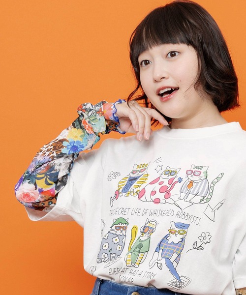 ScoLar(スカラー)の「162745:3柄展開 接触冷感ロングスリーブTシャツ(Tシャツ/カットソー・レディース・ネイビー/ブラック/オフホワイト・M)」の9枚目の写真