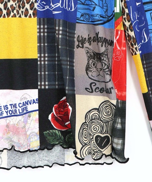 ScoLar(スカラー)の「162745:3柄展開 接触冷感ロングスリーブTシャツ(Tシャツ/カットソー・レディース・ネイビー/ブラック/オフホワイト・M)」の8枚目の写真