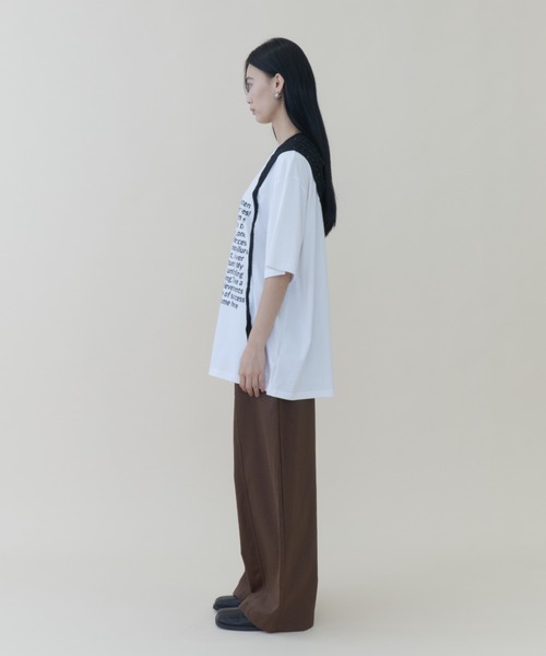 DFFUR.（ディフル）の「ルーズシルエットレタリングTシャツ【ユニセックス】（Tシャツ/カットソー・レディース・オフホワイト/ブラック・FREE）」の12枚目の写真