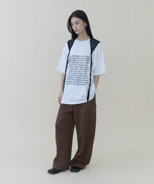 DFFUR.（ディフル）の「ルーズシルエットレタリングTシャツ【ユニセックス】（Tシャツ/カットソー・レディース・オフホワイト/ブラック・FREE）」の13枚目の写真