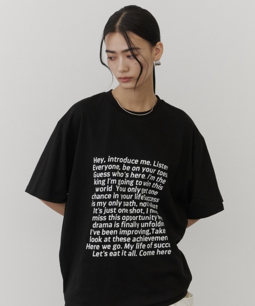 DFFUR.（ディフル）の「ルーズシルエットレタリングTシャツ【ユニセックス】（Tシャツ/カットソー・レディース・オフホワイト/ブラック・FREE）」の14枚目の写真