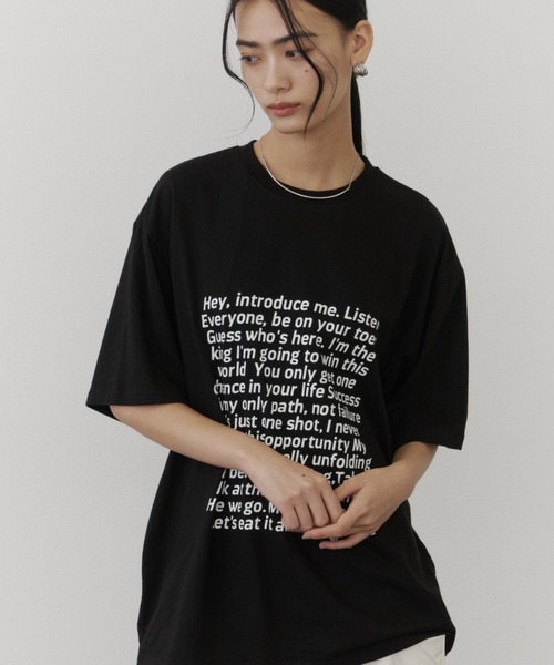 DFFUR.（ディフル）の「ルーズシルエットレタリングTシャツ【ユニセックス】（Tシャツ/カットソー・レディース・オフホワイト/ブラック・FREE）」の15枚目の写真