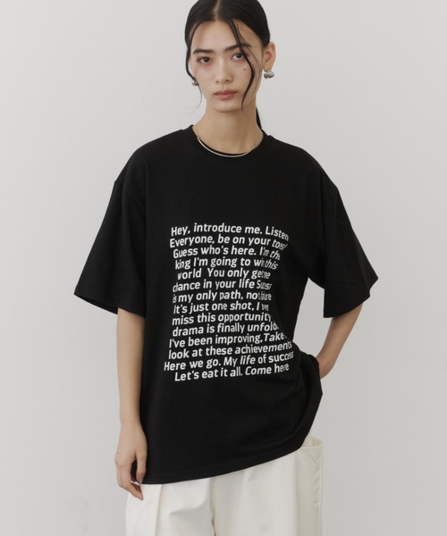 DFFUR.（ディフル）の「ルーズシルエットレタリングTシャツ【ユニセックス】（Tシャツ/カットソー・レディース・オフホワイト/ブラック・FREE）」の16枚目の写真
