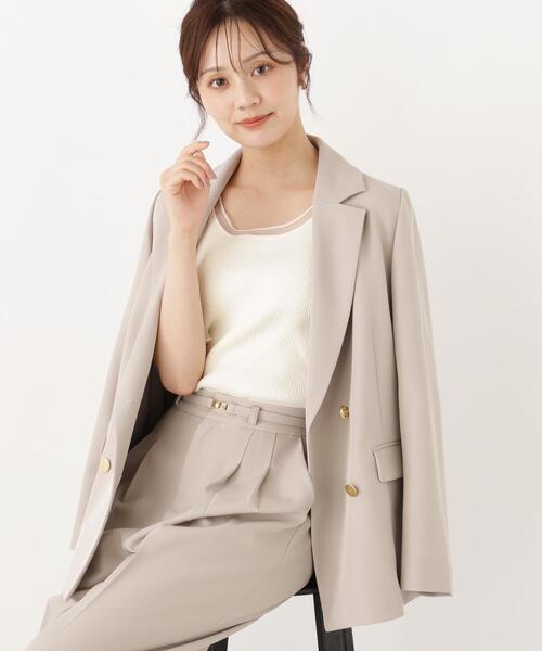 PROPORTION BODY DRESSING(プロポーションボディドレッシング)の「Wブレストジャケット / 1216250902(テーラードジャケット・レディース・ベージュ/グレー/ブラウン・MEDIUM/PSS/SMALL)」の2枚目の写真