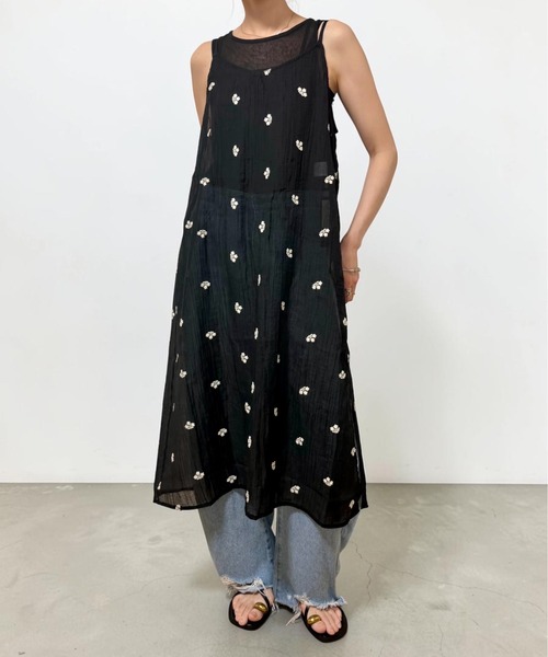 THE SOIS(ソア)の「刺繍シアーキャミワンピース(ワンピース・レディース・ブラック系その他/ホワイト系その他/ブラウン系その他/ホワイト系その他2/ブラック系その他2/ブラウン系その他2・FREE)」の20枚目の写真