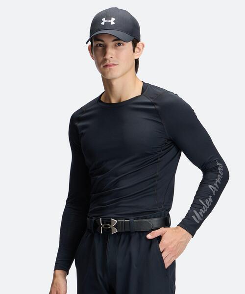 UNDER ARMOUR(アンダーアーマー)の「UAヒートギア フィッティド ロングスリーブ ノベルティ クルーネック シャツ(ゴルフ/メンズ)(Tシャツ/カットソー・メンズ・ブラック・XL/M/S/2XL/L/3XL)」の1枚目の写真