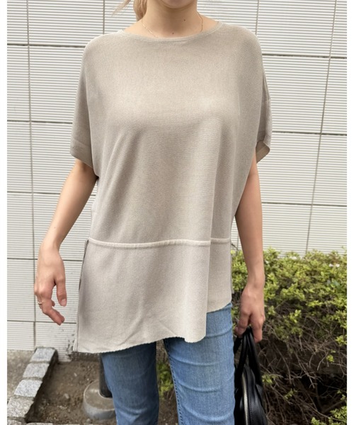 yoriMi(ヨリミー)の「ウエスト切り替えアシンメトリーニット(ニット/セーター・レディース・ブラック/ベージュ/アイボリー・FREE)」の18枚目の写真