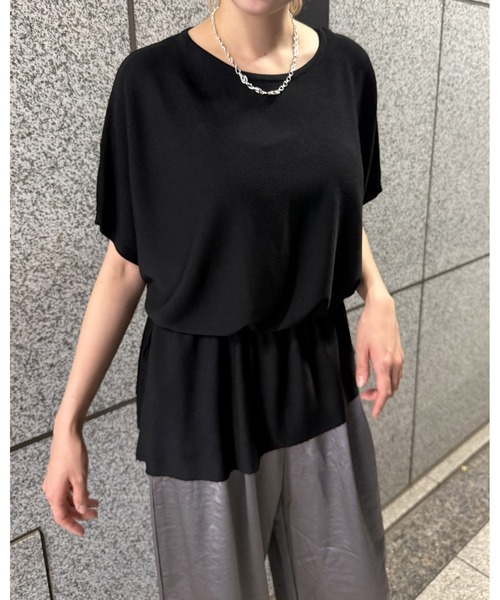 yoriMi(ヨリミー)の「ウエスト切り替えアシンメトリーニット(ニット/セーター・レディース・ブラック/ベージュ/アイボリー・FREE)」の15枚目の写真