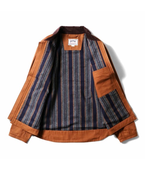 HOUSTON(ヒューストン)の「【日本製生地】HOUSTON ヒューストン DUCK ZIP WORK JACKET ブランケットライナー ダックジャケット 襟コーデュロイ ジップ ワークジャケット(ブルゾン・メンズ・ブラウン/グレー/ブラック/オリーブ・38/40/42/44)」の6枚目の写真