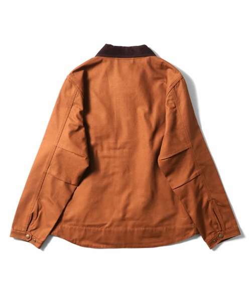 HOUSTON(ヒューストン)の「【日本製生地】HOUSTON ヒューストン DUCK ZIP WORK JACKET ブランケットライナー ダックジャケット 襟コーデュロイ ジップ ワークジャケット(ブルゾン・メンズ・ブラウン/グレー/ブラック/オリーブ・38/40/42/44)」の7枚目の写真
