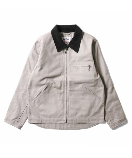 HOUSTON(ヒューストン)の「【日本製生地】HOUSTON ヒューストン DUCK ZIP WORK JACKET ブランケットライナー ダックジャケット 襟コーデュロイ ジップ ワークジャケット(ブルゾン・メンズ・ブラウン/グレー/ブラック/オリーブ・38/40/42/44)」の11枚目の写真
