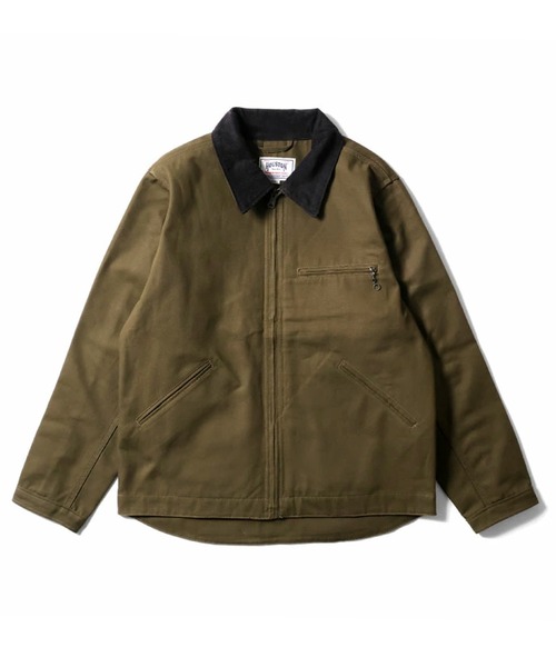 HOUSTON(ヒューストン)の「【日本製生地】HOUSTON ヒューストン DUCK ZIP WORK JACKET ブランケットライナー ダックジャケット 襟コーデュロイ ジップ ワークジャケット(ブルゾン・メンズ・ブラウン/グレー/ブラック/オリーブ・38/40/42/44)」の12枚目の写真