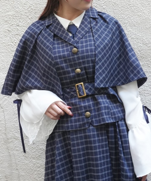 axes femme POETIQUE(アクシーズファムポエティック)の「ディテクティブチェックJKT(その他アウター・レディース・ブラック/ネイビー/ブラウン・MEDIUM)」の3枚目の写真