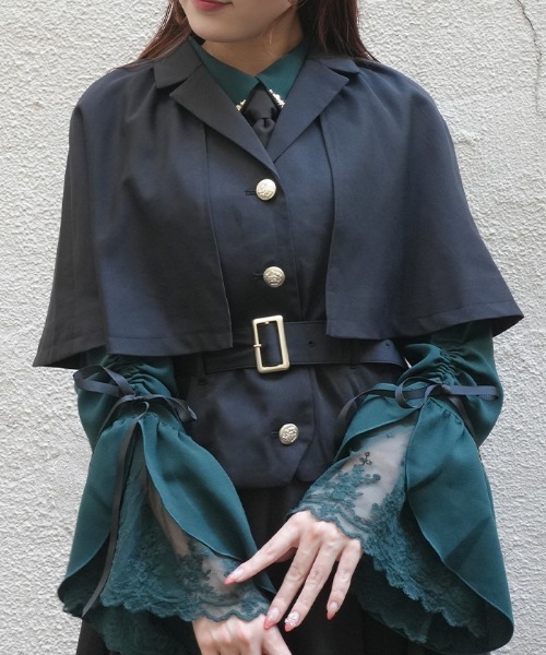 axes femme POETIQUE(アクシーズファムポエティック)の「ディテクティブチェックJKT(その他アウター・レディース・ブラック/ネイビー/ブラウン・MEDIUM)」の2枚目の写真
