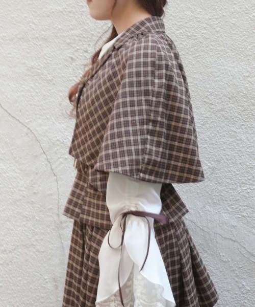 axes femme POETIQUE(アクシーズファムポエティック)の「ディテクティブチェックJKT(その他アウター・レディース・ブラック/ネイビー/ブラウン・MEDIUM)」の5枚目の写真