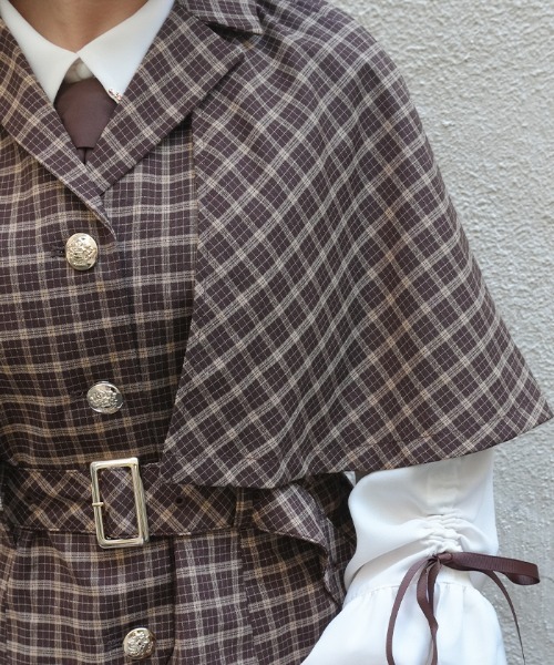 axes femme POETIQUE(アクシーズファムポエティック)の「ディテクティブチェックJKT(その他アウター・レディース・ブラック/ネイビー/ブラウン・MEDIUM)」の7枚目の写真