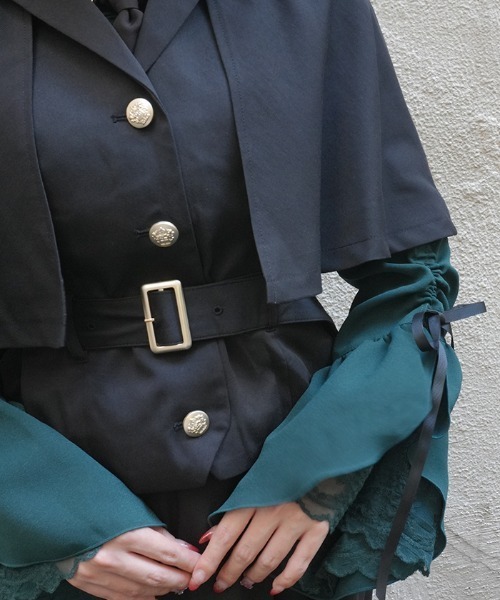 axes femme POETIQUE(アクシーズファムポエティック)の「ディテクティブチェックJKT(その他アウター・レディース・ブラック/ネイビー/ブラウン・MEDIUM)」の9枚目の写真