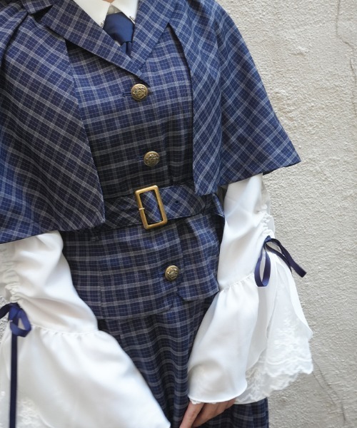 axes femme POETIQUE(アクシーズファムポエティック)の「ディテクティブチェックJKT(その他アウター・レディース・ブラック/ネイビー/ブラウン・MEDIUM)」の12枚目の写真