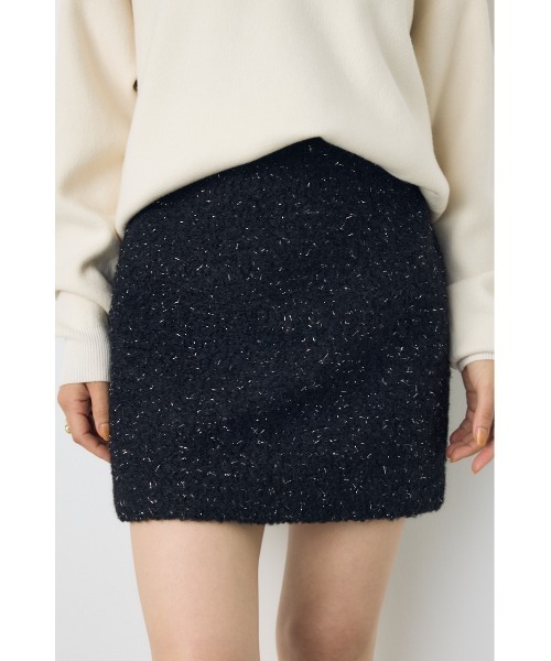 AZUL by moussy(アズールバイマウジー)の「【今年も登場!】ラメブークレミニタイトスカート 秋服 冬服 ミニスカート フェミニン きれいめ ツイード(スカート・レディース・アイボリー/ブラック・MEDIUM/SMALL)」の18枚目の写真