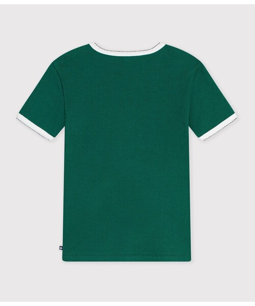 PETIT BATEAU(プチバトー)の「2×2リブ編み半袖Tシャツ(Tシャツ/カットソー・レディース・グリーン/ネイビー・X-SMALL/SMALL/MEDIUM/LARGE/XX-SMALL)」の6枚目の写真
