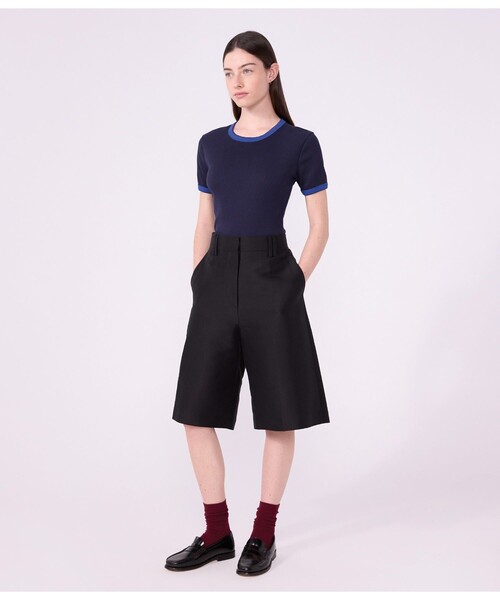 PETIT BATEAU(プチバトー)の「2×2リブ編み半袖Tシャツ(Tシャツ/カットソー・レディース・グリーン/ネイビー・X-SMALL/SMALL/MEDIUM/LARGE/XX-SMALL)」の8枚目の写真