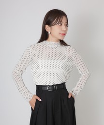 Riberry | ドットシアーチュール長袖トップス(Tシャツ/カットソー)