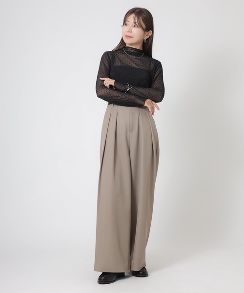 Riberry(リベリー)の「ドットシアーチュール長袖トップス(Tシャツ/カットソー・レディース・オフホワイト/ブラウン/ブラック・MEDIUM)」の16枚目の写真
