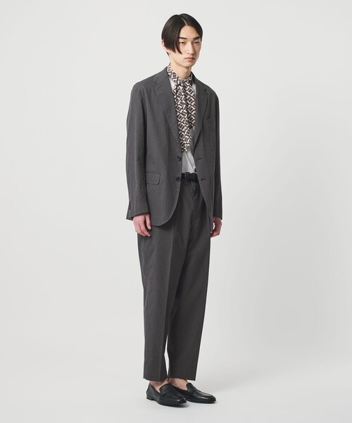 UNITED ARROWS(ユナイテッドアローズ)の「<SOVEREIGN> ギンガムチェック 1プリーツ スラックス RELAX MODEL(セットアップ・メンズ・ダークグレー・L)」の2枚目の写真