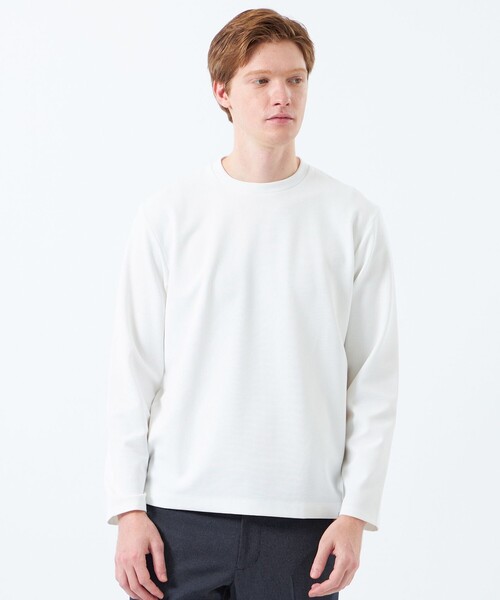 MACKINTOSH PHILOSOPHY(マッキントッシュ フィロソフィー)の「クルーネックロンT サーフニット(Tシャツ/カットソー・メンズ・ダークネイビー/ホワイト/ブラック・40/38)」の1枚目の写真