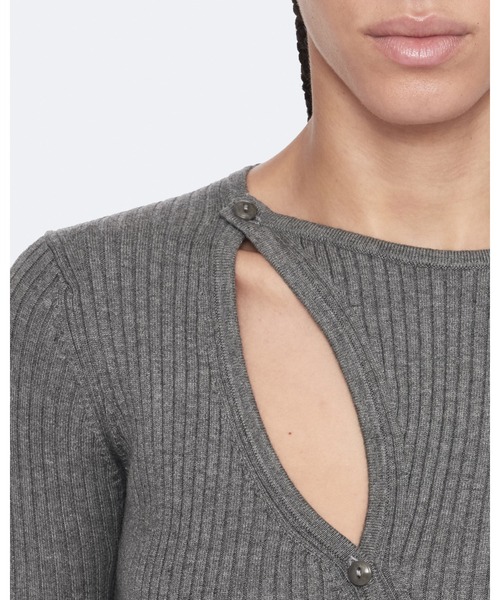 ALLSAINTS(オールセインツ)の「CRUZ ASYMMETRIC BUTTON-FRONT CARDIGAN | CRUZ アシンメトリー ボタンフロント カーディガン(カーディガン/ボレロ・レディース・グレー系その他・S/L/XS/M)」の6枚目の写真