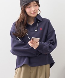 【U.S. POLO ASSN./ユーエスポロアッスン】ロゴ刺繍 キーネック スウェット トレーナー