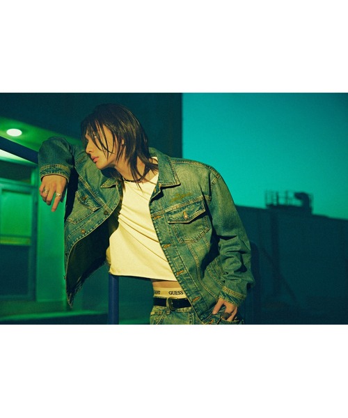 Guess(ゲス)の「GUESS JEANS X Rolling Stones Trucker Jacket デニムジャケット ローリングストーンズ ヒョンジン(デニムジャケット・メンズ・インディゴブルー・LARGE/MEDIUM/SMALL/X-LARGE)」の4枚目の写真