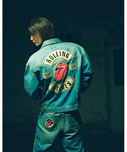 ヒョンジン 着用】 GUESS JEANS X Rolling Stones Trucker Jacket