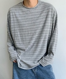 DOUBLE STEAL | DSルーズフィット細ボーダートップス(Tシャツ/カットソー)