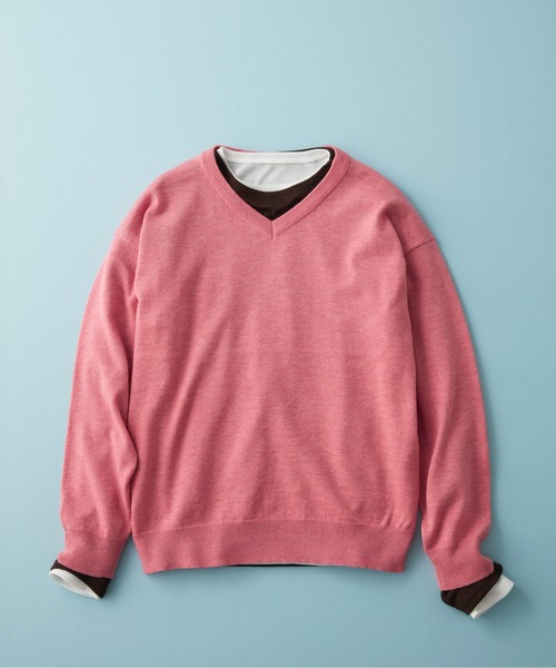 GEORGE'S(ジョージズ)の「【MULTI PALETTE】Vネックニット(ニット/セーター・レディース・グレー/イエロー/ブラウン/ブルー/ホワイト/ピンク/ブラック/レッド・FREE)」の7枚目の写真