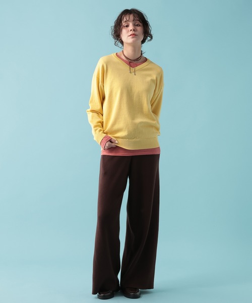 GEORGE'S(ジョージズ)の「【MULTI PALETTE】Vネックニット(ニット/セーター・レディース・グレー/イエロー/ブラウン/ブルー/ホワイト/ピンク/ブラック/レッド・FREE)」の12枚目の写真