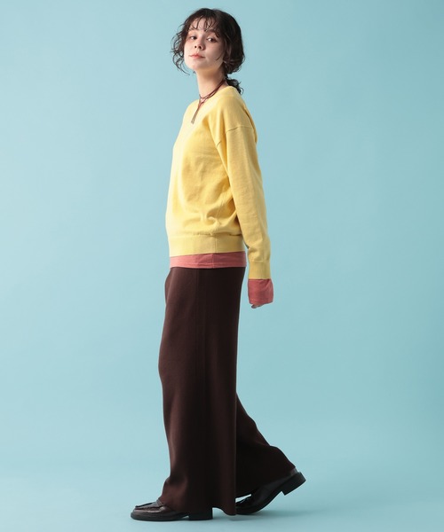 GEORGE'S(ジョージズ)の「【MULTI PALETTE】Vネックニット(ニット/セーター・レディース・グレー/イエロー/ブラウン/ブルー/ホワイト/ピンク/ブラック/レッド・FREE)」の14枚目の写真