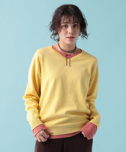 GEORGE'S(ジョージズ)の「【MULTI PALETTE】Vネックニット(ニット/セーター・レディース・グレー/イエロー/ブラウン/ブルー/ホワイト/ピンク/ブラック/レッド・FREE)」の17枚目の写真