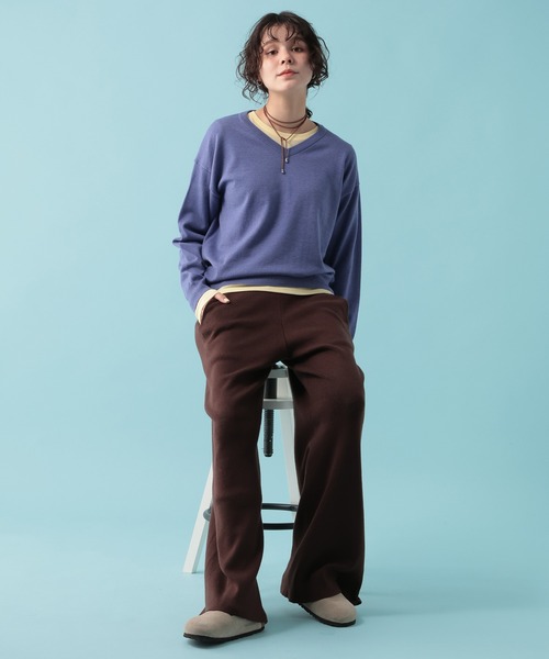 GEORGE'S(ジョージズ)の「【MULTI PALETTE】Vネックニット(ニット/セーター・レディース・グレー/イエロー/ブラウン/ブルー/ホワイト/ピンク/ブラック/レッド・FREE)」の19枚目の写真