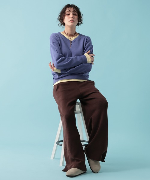 GEORGE'S(ジョージズ)の「【MULTI PALETTE】Vネックニット(ニット/セーター・レディース・グレー/イエロー/ブラウン/ブルー/ホワイト/ピンク/ブラック/レッド・FREE)」の20枚目の写真