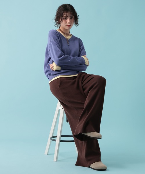 GEORGE'S(ジョージズ)の「【MULTI PALETTE】Vネックニット(ニット/セーター・レディース・グレー/イエロー/ブラウン/ブルー/ホワイト/ピンク/ブラック/レッド・FREE)」の21枚目の写真
