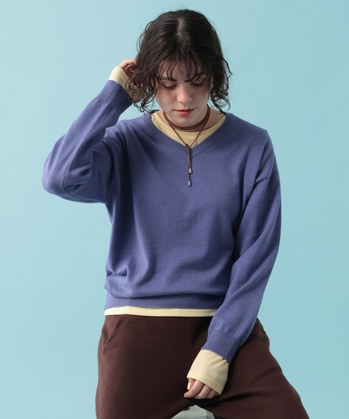 GEORGE'S(ジョージズ)の「【MULTI PALETTE】Vネックニット(ニット/セーター・レディース・グレー/イエロー/ブラウン/ブルー/ホワイト/ピンク/ブラック/レッド・FREE)」の22枚目の写真