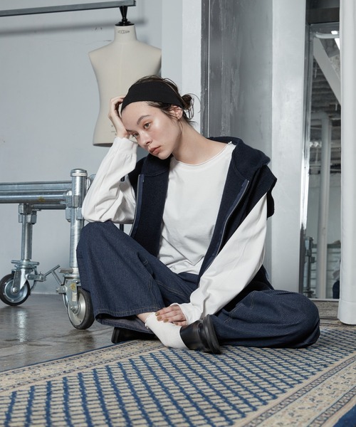 OFROOM(オフルーム)の「【2026秋冬新作】Zip-up Hood Knit Vest|ジップアップフードニットベスト(ベスト・レディース・ブラウン/チャコールグレー/ネイビー・FREE)」の18枚目の写真