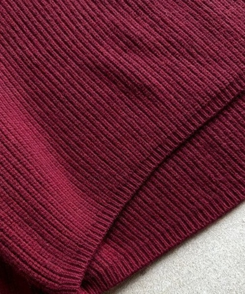 Beststore(ベストストア)の「ハーフジップ ニットトップス ざっくり編み ハイネック ショート丈 秋冬(ニット/セーター・レディース・ネイビー/チャコールグレー/キャメル/アイボリー/イエロー/オフホワイト/ブラウン/ボルドー/ブラック・FREE)」の20枚目の写真