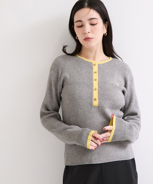 U.S. POLO ASSN.(ユーエスポロアッスン)の「【U.S. POLO ASSN. 】別注/配色ヘンリーニット(ニット/セーター・レディース・ブラウン/ネイビー/グレー・FREE)」の11枚目の写真