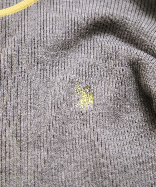 U.S. POLO ASSN.(ユーエスポロアッスン)の「【U.S. POLO ASSN. 】別注/配色ヘンリーニット(ニット/セーター・レディース・ブラウン/ネイビー/グレー・FREE)」の22枚目の写真