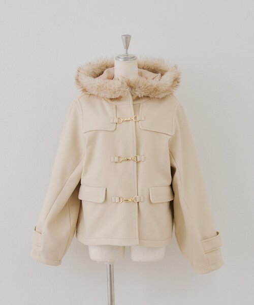 Another Branch olive des olive(アナザーブランチオリーブデオリーブ)の「ファー付ダッフルショートコート(ダッフルコート・レディース・アイボリー/ボルドー/ネイビー・FREE)」の16枚目の写真