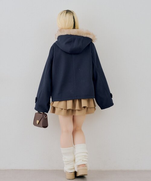 Another Branch olive des olive(アナザーブランチオリーブデオリーブ)の「ファー付ダッフルショートコート(ダッフルコート・レディース・アイボリー/ボルドー/ネイビー・FREE)」の21枚目の写真