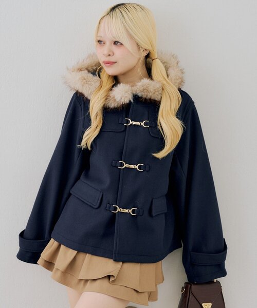 Another Branch olive des olive(アナザーブランチオリーブデオリーブ)の「ファー付ダッフルショートコート(ダッフルコート・レディース・アイボリー/ボルドー/ネイビー・FREE)」の22枚目の写真