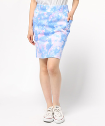 X-girl | RAINBOW DUST PENCIL SKIRT /タイダイ/総柄/パステルカラー/レインボー/スウェットスカート(スカート)